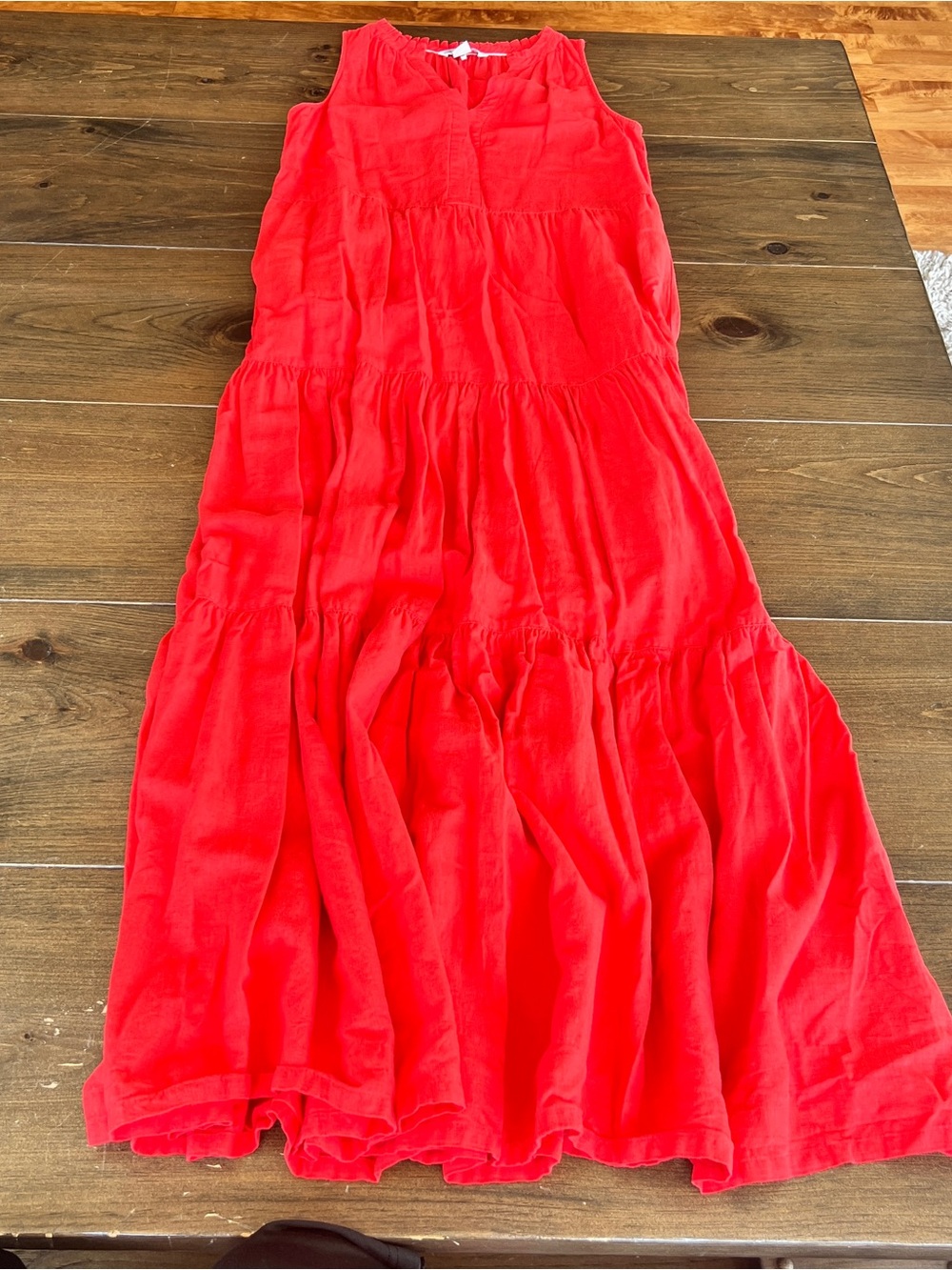 Tommy Bahama Women’s Bright Red Tiered Maxi Dress-size xs